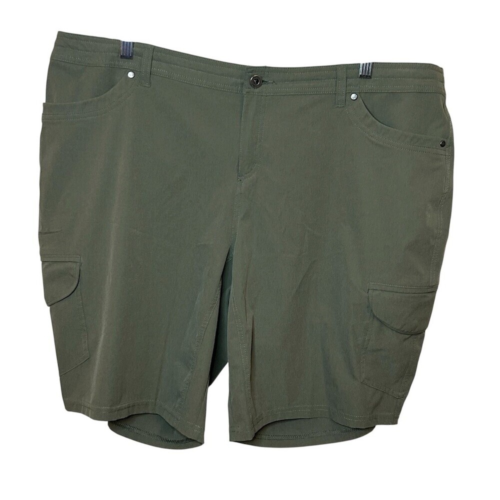 KÜHL Freeflex Cargo Shorts Womens Plus Size 20W Olive Green Stretch Hiking